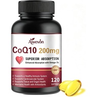 CoQ10 200mg Softgels with PQQ & Omega 3, Coenzyme Q10 Ubiquinone Supplement, 120 Count, Co Q10 200 m
