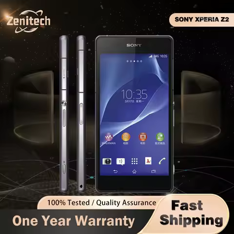 Original Sony Xperia Z2 D6503 4G Mobile Phone 5.2'' 3GB RAM 16GB ROM 20.7MP+2.2MP Snapdragon 801 Qua