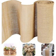 Natural Hessian Woven Roll, Sewed Edge Jute Table Cloth, Rustic Upholstery Jute Fabric, Burlap Table