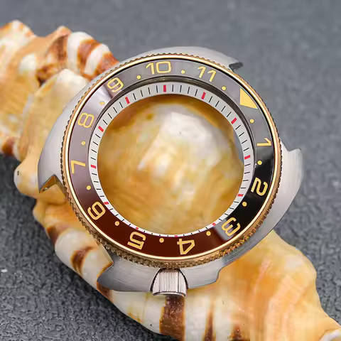 Silver Sapphire Glass NH35 Case Fit SKX 6105 6309 Turtle Abalone NH35 Movements Transparent Case Bac