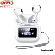 Tai nghe Bluetooth TWS Remax Cozybuds W20 V5.4 pin 5H chống ồn ENC màn hình LCD điều khiển (Trắng) -