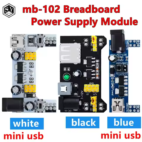 mb-102 Breadboard Power Supply Module /mb102 white Breadboard Dedicated Power Module 2-way 3.3V 5V M