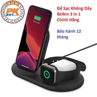 Genuine BELKIN 3 IN 1 Wireless Charging Dock for APPLE Devices: Iphone, Apple Watch, Airpods,