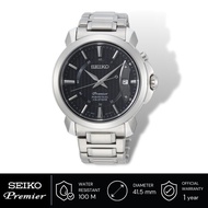 New Jam Tangan Pria Seiko Premier Quartz Perpetual Calendar Black