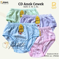 6-12 pcs CD Anak Wanita Polos Warna - Celana Dalam Anak Anak Perempuan Umur 9-10 Tahun Bahan Katun L