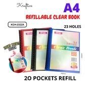 [ 2320A/2322A ] KIDARIO A4 REFILLABLE CLEAR BOOK 20 POCKETS / A4 REFILLABLE CLEAR BOOK / DISPLAY BOO