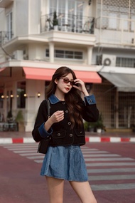 C65 Ladies jacket ( เสื้อแจ็คเก็ตขนนุ่มคอปกยีนส์ )