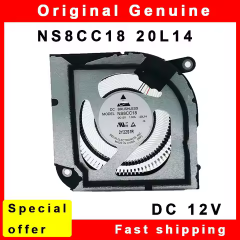 Laptop GPU Cooling Fan Cooler for Acer N20C11 PH317-55 for Predator Triton 14 (PT14-51) NS8CC18 DC12