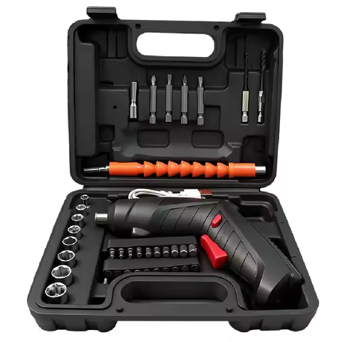 47PCS 3.6v Cordless Screwdriver Set with Rechargeable Lithium Battery Household Electric Drill Tool 