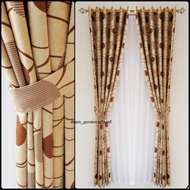Tirai gorden/hordeng pintu dan jendela bahan bleckout bludru motif acacia