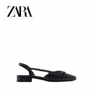 Zara Women's Shoes New Style Round Toe Pumps Mary Jane Shoes French Retro Back Empty Mules