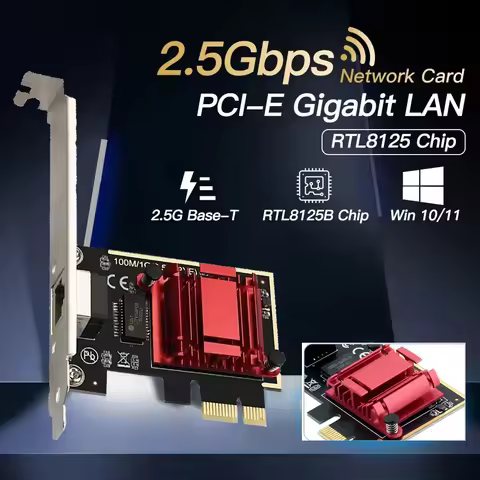 2.5G PICE To RJ45 Network Card RTL8125B chip 2500Mbps RJ45 PCI Express Converter Lan Ethernet Gigabi