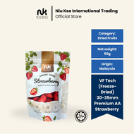 NiuKee-Freeze Dried Strawberry/30-35mm Strawberry Besar/Strawberry Kering HALAL Freeze Dried Crunchy