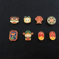 Alloy Gold-Plated God of Wealth Lucky Back Cloud Spacer Bead Pendant Good Luck Meaning diy Handmade 