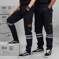 UP2ME : กางเกงแถบสะท้อนแสง รุ่น Express ขายาว กระบอกเล็ก กระเป๋ากล่อง ติดแถบสะท้อนแสง รอบเอว 26-48 น