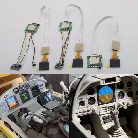 1PCS 4.8-5.2V RC Plane Flight Simulator Cockpit Instrument Panel 0.85/1.3/1.54 Inch Attitude Indicat