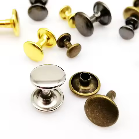 100sets High Quality 6mm 8mm 10mm Metal Double Cap Side Round Rivet Leather Belt Wallet Bag Shoe Clo