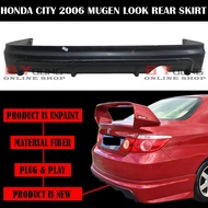 HONDA CITY 2006 MG LOOK REAR SKIRT (MG) (OEM) (FIBER) FIBER SKIRT LIP BODYKIT