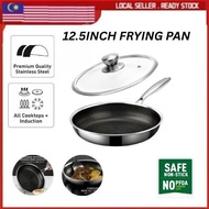 Stainless Steel Honeycomb 32cm Cooking Hot Pot Wok Pan Induction
