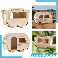 [Hellery1] Wooden Hamster Hideout Small Animal Cave Creativity Hamster Hideout Playing Tunnel Handcrafted House for Chinchilla Gerbils
