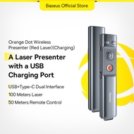 Baseus 2.4GHz USB Type-C Rechargeable Orange Dot Wireless Presenter Red Laser For Windows iOS