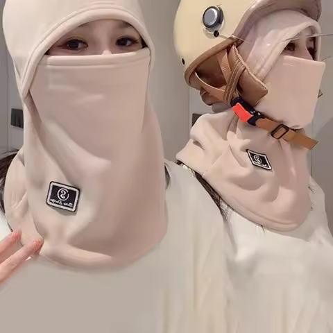 Unisex Winter Balaclava Warm Fleece Dustproof Beanie Velvet Wrap Windproof Ear Protection Helmet Hat