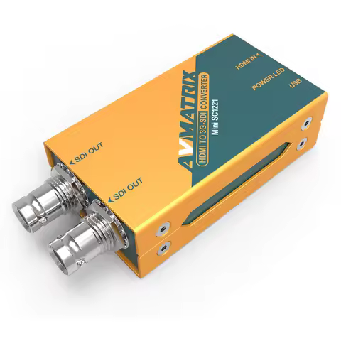 AVMATRIX Mini SC1221 HDMI to SDI Converter Pocket-Size Broadcast Converter HDMI Input Signal to Dual