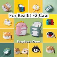 【imamura】For Realfit F2 Case Creative Cartoons Caring astronauts Soft Silicone Earphone Case Casing 