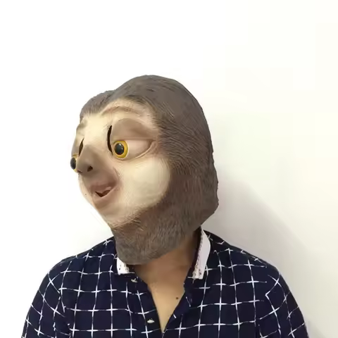 Halloween Props Crazy Zootopia Lightning Sloth Latex Mask Party Dress Up Headset Funny Sloth Latex A