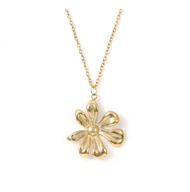 Winry Irregular Dangling Flower Necklace Stainless Steel