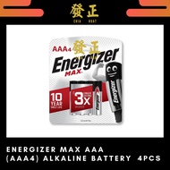 Energizer Max AAA (AAA4) Alkaline Battery 4PCS