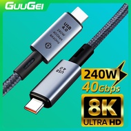 GUUGEI 240W USB 4.0 Fast Charge Cable 8K 60Hz UHD USB C 40Gbps Data Cable With E-marker Compatible Thunderbolt4 Cable For Phone Laptop