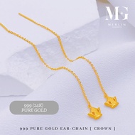 Merlin Goldsmith 24K 999 Gold Crown Ear-Chain