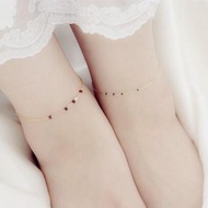 永恆不變的天然黑鑽石四月生日石腳鍊