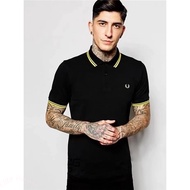 Original Fr*ed Pe*rry Baju lelaki berkolar cotton polo  Sulam lelaki berkolar lelaki lengan Polo Shi