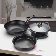 FullStocks 3 sets Non-Stick cookware ceramic Cookware Set 3 pcs Cookware Induction Cooker Pot Cooker