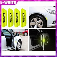 E-WOITD 4x Fluorescent green car door open stier reflective tape safety warning decal E-WOITD