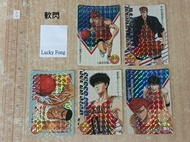 last 全部軟閃 90%新(咭背有黃/霧化) 欠No 6 Amada Slam Dunk TV Animation PP Part 1 Cards 男兒當入樽 不齊套 圖中5張閃卡 咭 (不散賣) 