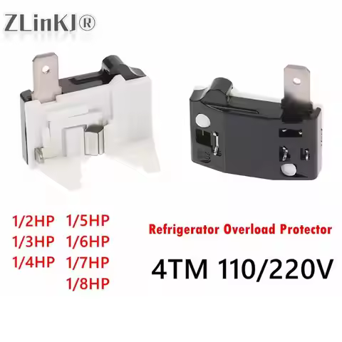 1pc 4TM 110/220V Refrigerator Overload Protector Freezer Replacement Relay 1/2 1/3 1/4 1/5 1/6 1/7 1