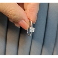 18K Real Gold Inlaid 15 Points Natural South African Real Diamond Rock Sugar Ring AU750 Proposal Dia