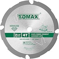 TOMAX PCDM71404 7-1/4 Inch 4 Tooth Polycrystalline Diamond Tipped (PCD) Hardie Fiber Cement Saw Blad