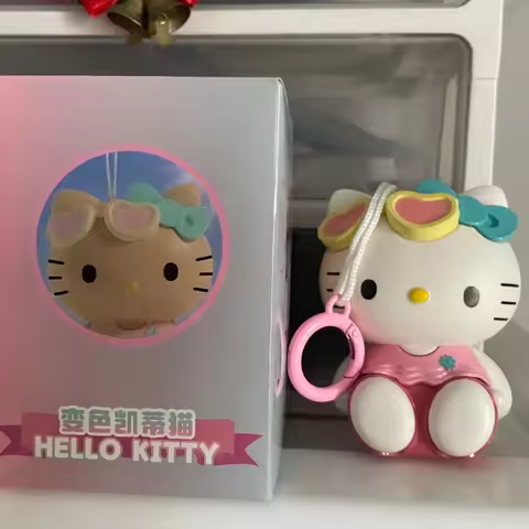 2025 New Model Kawaii Tanned Hello Kitty Color-changing Pendant Keychain Bag Ornament Cute Cartoon f