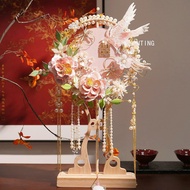 Non-Tangled Flower Fan Chinese Style Xiuhe Wedding Fan Handmade Fan Material Package Xi Fan Tangled 