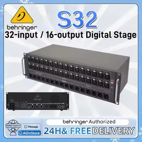 Behringer S32 32-input / 16-output Digital Stage Box with Remote-controllable Midas-designed Mic Pre