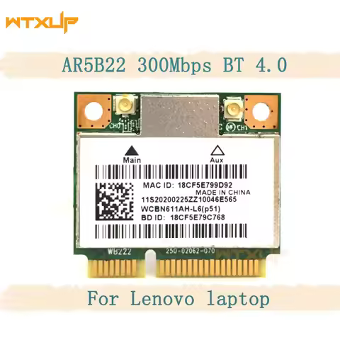 Atheros AR9462 AR5B22 802.11 mini pcie msata 300Mbps BT4.0 WLAN WiFi card for Lenovo Y400 Y500 Y410P