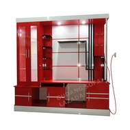 Lemari BUFFET TV ELMEMO Bernuansa Minimalis - Elegan - Mewah - Modern | MERAH HITAM PUTIH