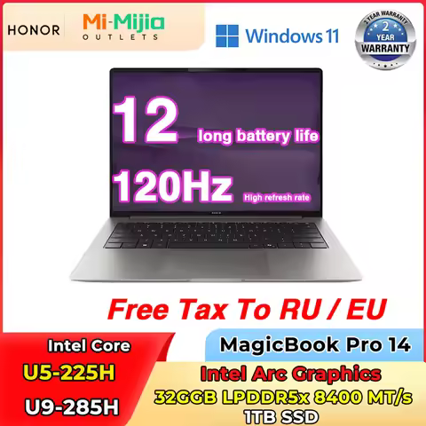 Honor MagicBook Pro 14 Laptop 2025 NEW 14.6-inch U5-125H 16G/24G 1T 3.1K Screen 92Wh Computer PC Not