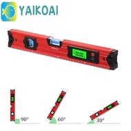GLENES Digital Level Ruler, 30-100cm 0-90° Range  Digital Level, Multi-Size  Base Anti-Fall LCD Disp