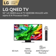 50 inch LG QNED evo AI TV QNED86 MiniLED 144Hz Gaming Mode* Dolby Vision & HDR10 4K UHD (2025)