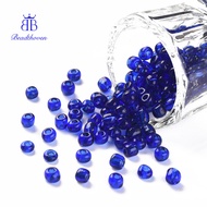 1pound Glass Seed Beads Transparent Round Blue 6/0 4mm Hole: 1.5mm 4500 beads/pound